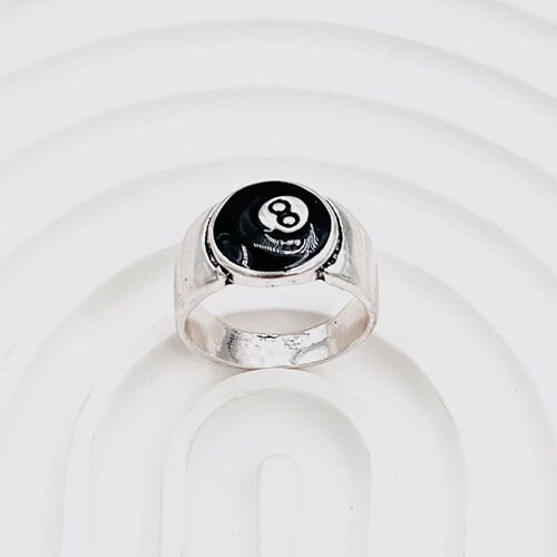 New personalized retro punk skull ghost claw poker clown number 8 round ring men's ring