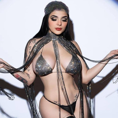 2024新款跨境歐美女裝漁網水鑽吊帶上衣性感系帶吊帶甜辣風吊帶女