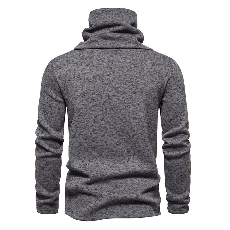 Pull tricoté de style américain pour homme, nouvelle collection automne et hiver, couleur unie, col montant_voghion.com
