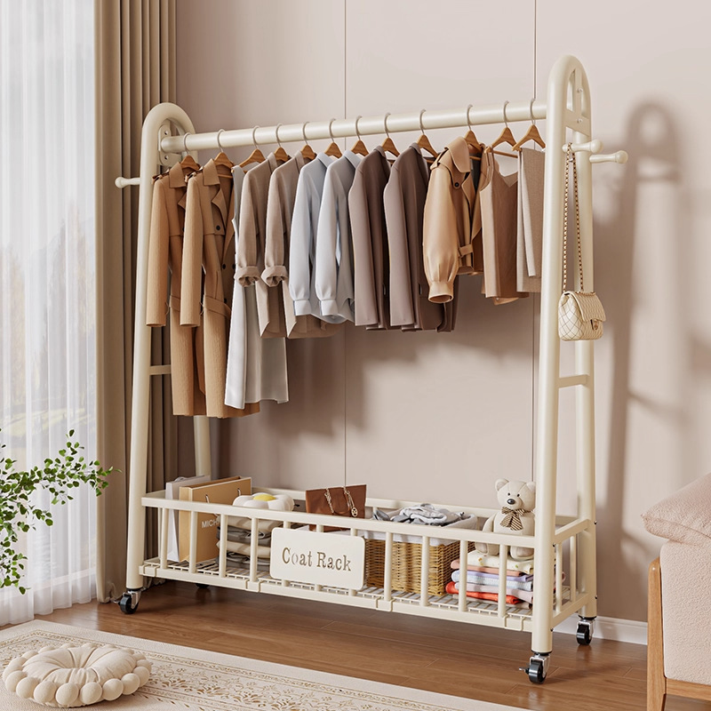 Simple Household Clothes Rack for Bedroom and Living Room, Coat Rack, Clothes Storage Shelf, Balcony Drying Rack