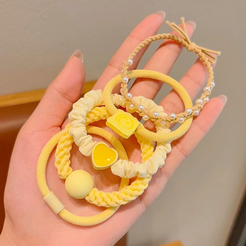 Banda de goma de la cuerda del pelo colorido de los niños banda de pelo femenino de la muchacha Linda pelo no-daño alta cuerda de Pelo elástico banda de goma accesorios para el cabello