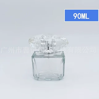 工厂批发90ml玻璃香水瓶喷雾瓶 透明盖配电化铝喷头 可定制颜色