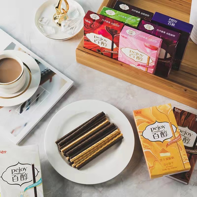 格力高餅乾百醇注心餅乾48g盒休閒食品零食小吃巧克力夾心伴手禮