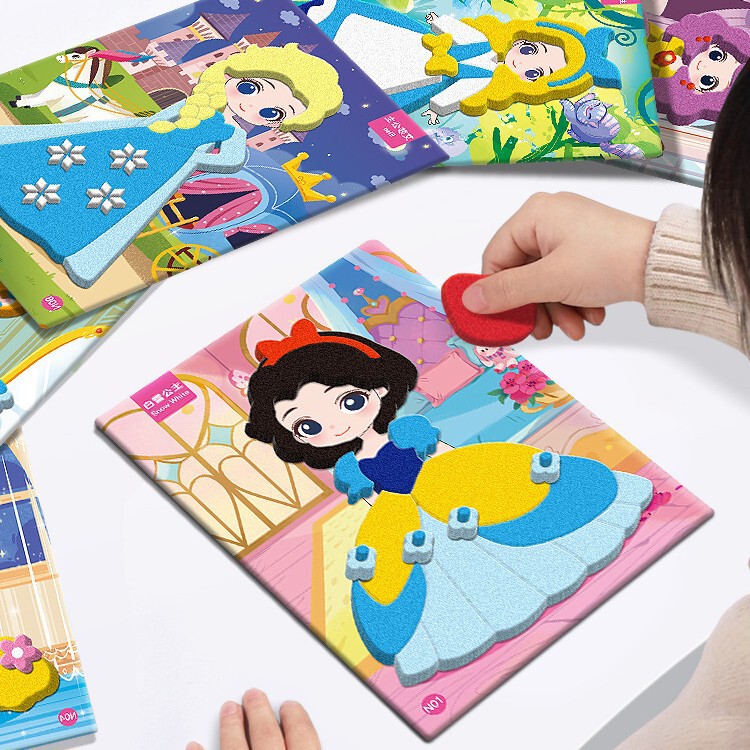 Children's Princess Dress-Up Eva Stereo Stickers Kindergarten Handmade Diy3D Production Material Package Girl Sticker Toys