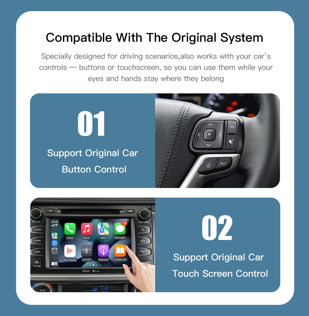 Applicable to overseas Toyota wireless carplay interconnection Android auto smart car navigation module cross-border
