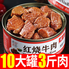 宗食品牛肉酱红烧牛肉罐头伴侣午餐肉罐头方便面正的即食户外肉类