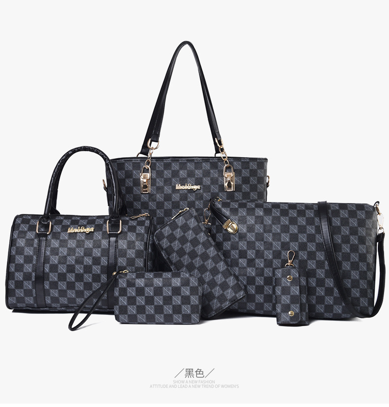 Cross-border 2024 new women's bag, European and American fashion trend printed six-piece set, mother and child bag, hand-held bag, shoulder crossbody bag undefined