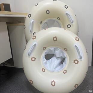 New Swimming Ring Korean Off-White Petal Lifebuoy Kidsren's Sitting Ring Swimming Life Jacket Factory Wholesale Pvc