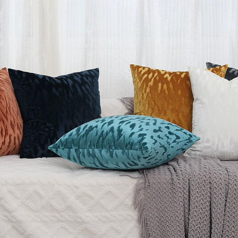 Скандинавская простая однотонная наволочка из вельвета с узором «волна», чехол для подушки из вельвета Amazon, трансграничный дропшиппинг