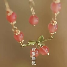 新款森系樱桃手链古风铃兰花小清新气质百搭小众森系手链闺蜜手饰