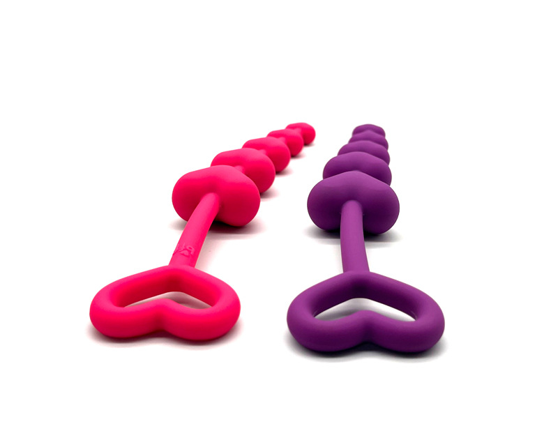 Silicone Anal Beads Plug with Tapered Tip, Portable Purple Design — detail image 3