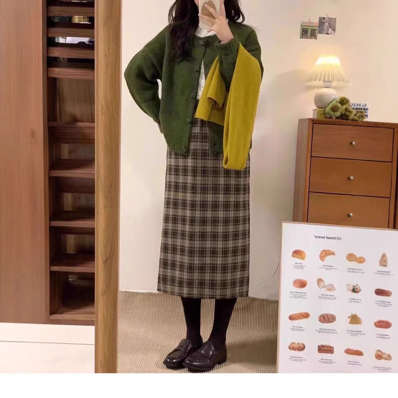 半身のスカートの女性は太っています。|undefined