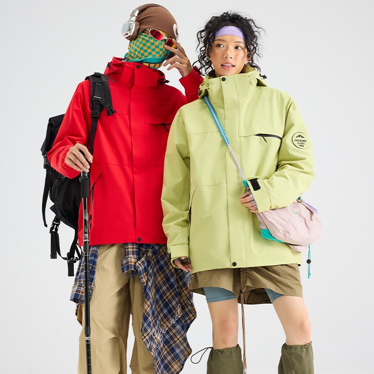 2025新款户外防水冲锋衣男女三合一羽绒内胆可拆卸登山服保暖外套