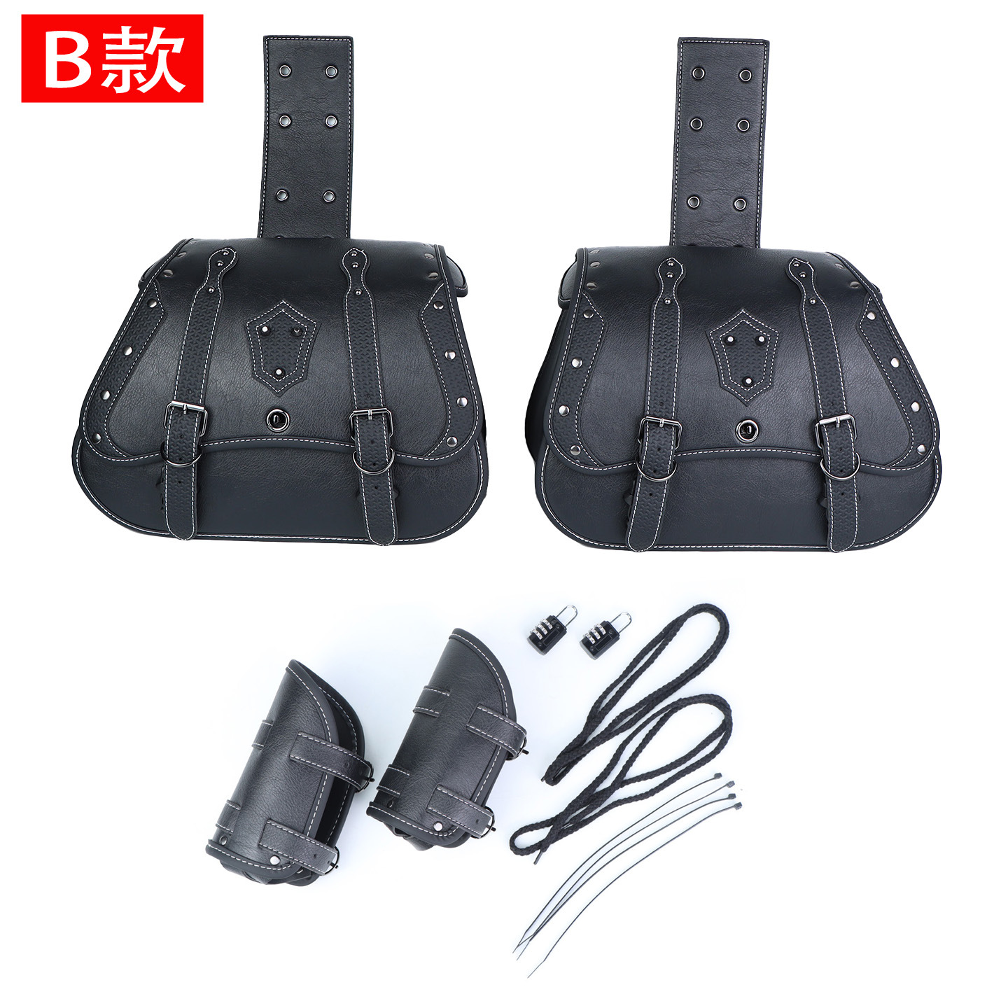 Suitable for Benda Jinjila 350 Black Ride 500 Spring Breeze 450 Bracket Side Bag Motorcycle Retro Leather Waterproof Side Bag