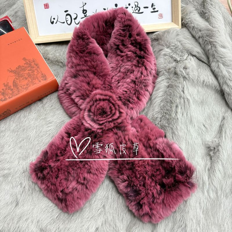 獭兔毛围巾双面围脖加厚保暖男女秋冬季毛领百搭保真皮草防风脖套|undefined