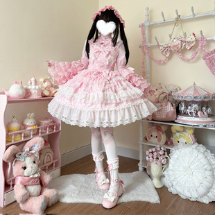 【恋与心悸】韩菇凉~Lolita洋装华丽花嫁jsk吊带连衣裙女-阿里巴巴