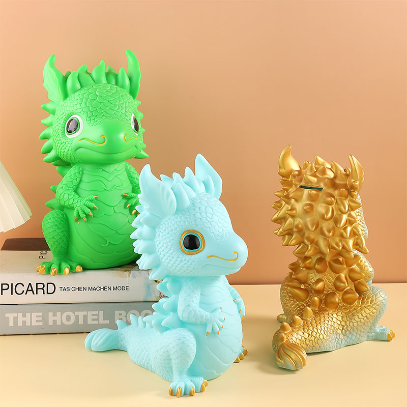 2024 dibujos animados dragón año alcancía niños lindo Zodiaco dragón vinilo hucha decoración creativa regalo de Año Nuevo