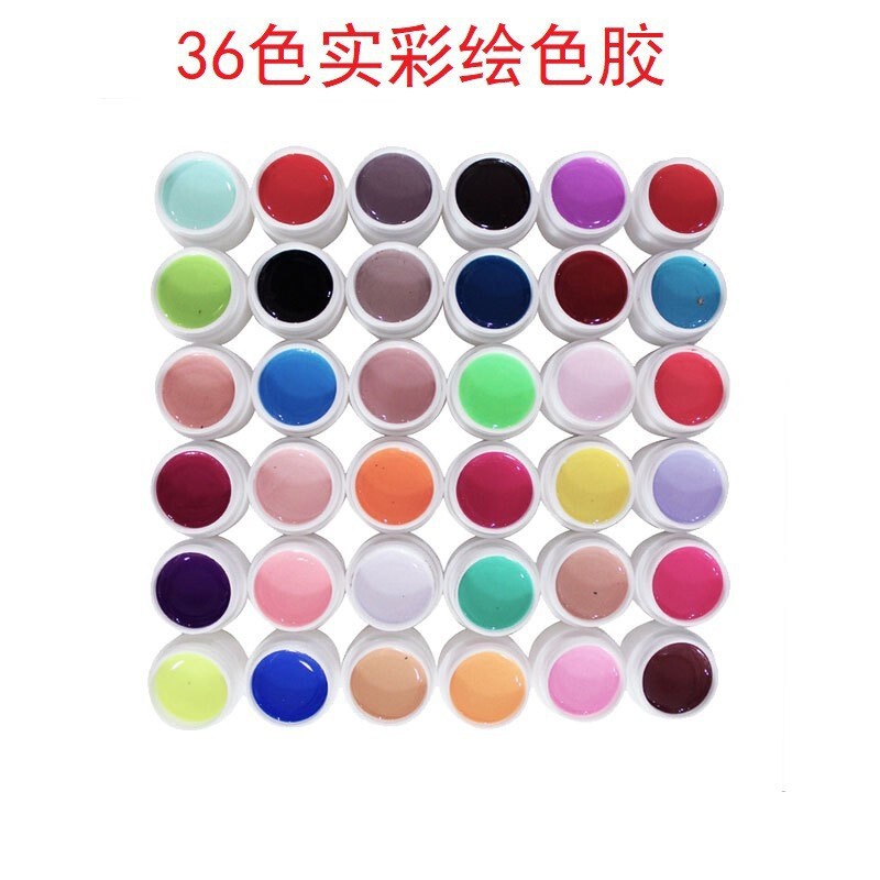 Cross-Border Manicure 36-Color Nail Polish Gel Full Set Manicure Solid Color Painted Gel Phototherapy Nail Uv Gel Sequin Gel