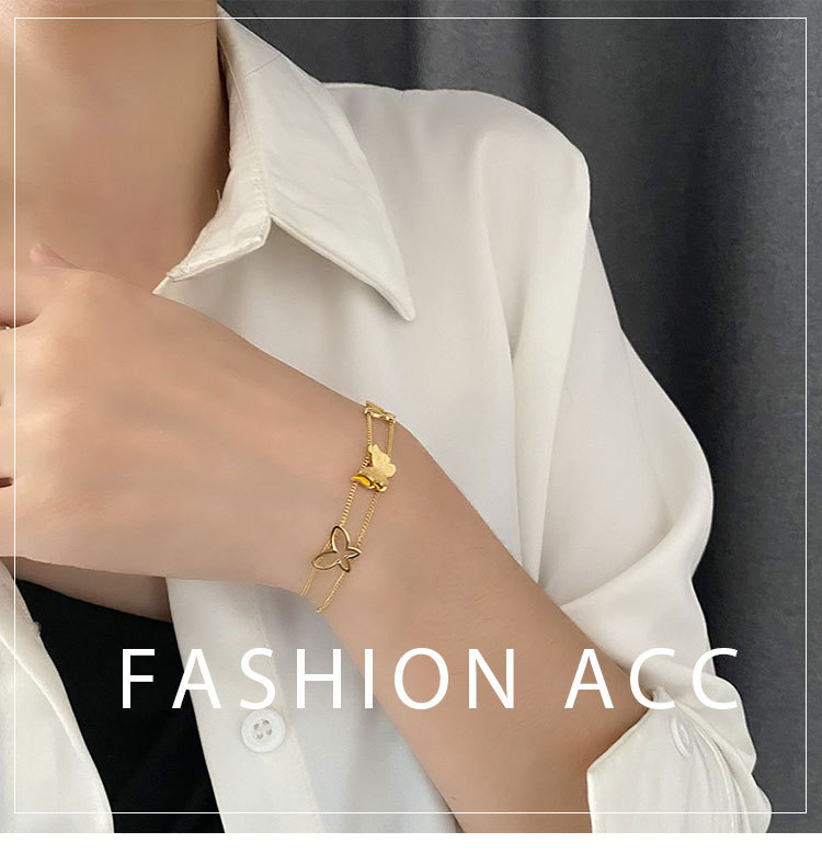 Fashion Butterfly Titanium Steel Plating Bracelets 1 Piece