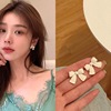 Earrings, retro brand silver needle from pearl, simple and elegant design, Korean style, silver 925 sample, internet celebrity