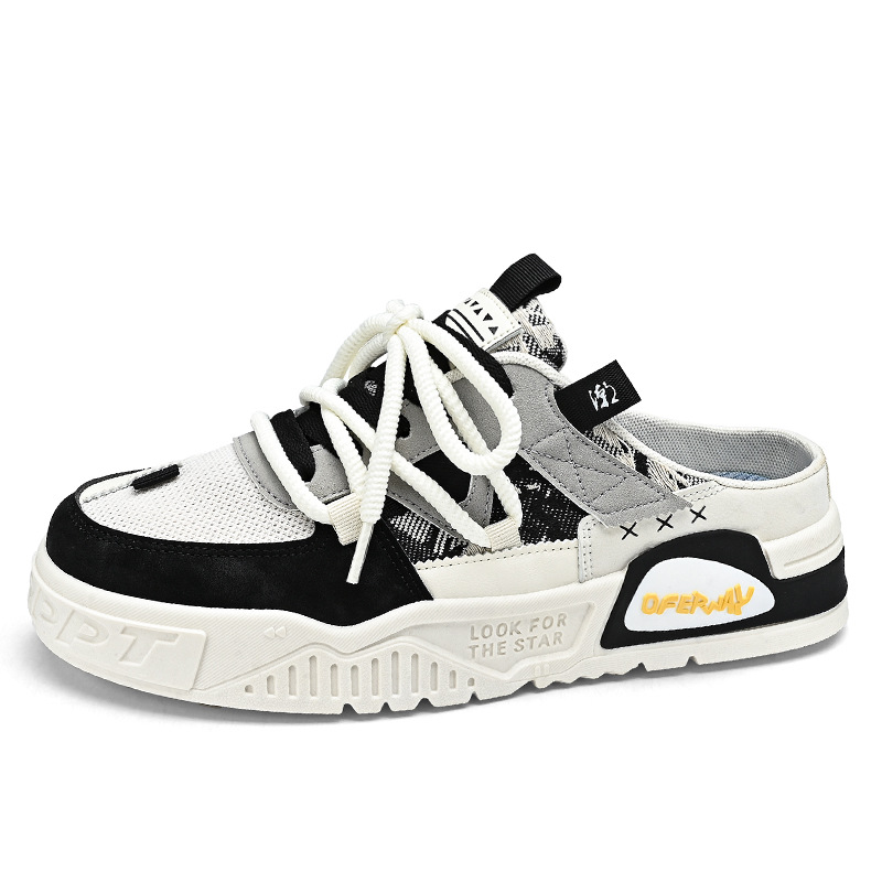 Zapatos de verano de medio soporte perezoso con un pedazo de zapatos casuales con suela gruesa zapatos de moda pequeños zapatos de skate de nicho image 6