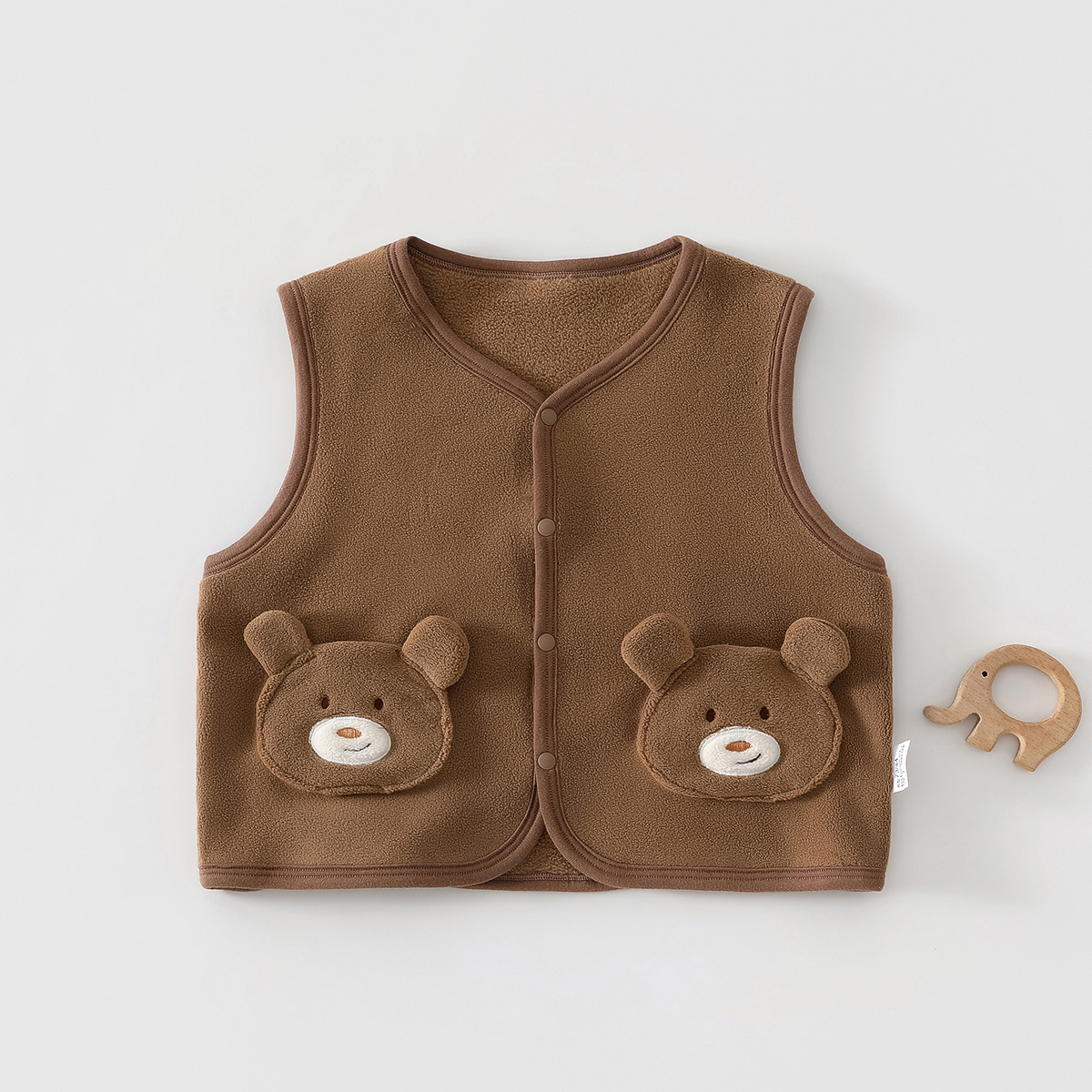 Baby chaleco de invierno y otoño clase A chaleco de pelusa para bebés engrosado calentamiento cardigan sin mangas chaleco de hombros para bebés