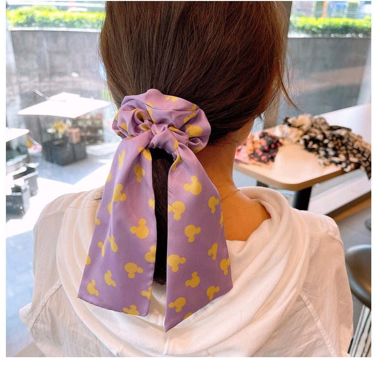 Korean Retro Letters Satin Bow Hair Scrunchies display picture 1