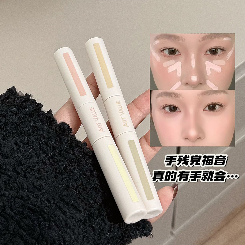 Art Value Light Shadow Double Head Concealer Liquid Facial Brightening Concealer Hydrating No-Stick Powder Concelador de maquillaje impermeable