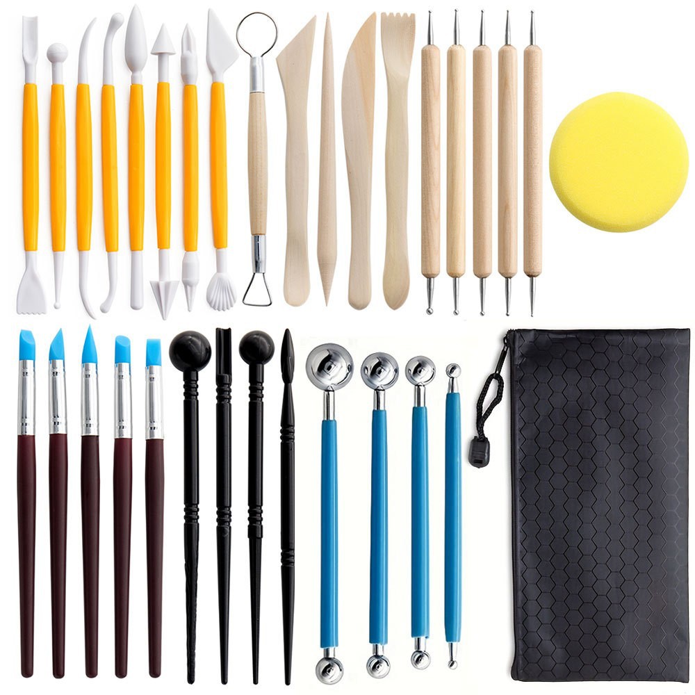 Conjunto de herramientas de cerámica transfronterizas de barro de cerámica de escultura DIY fábrica directa