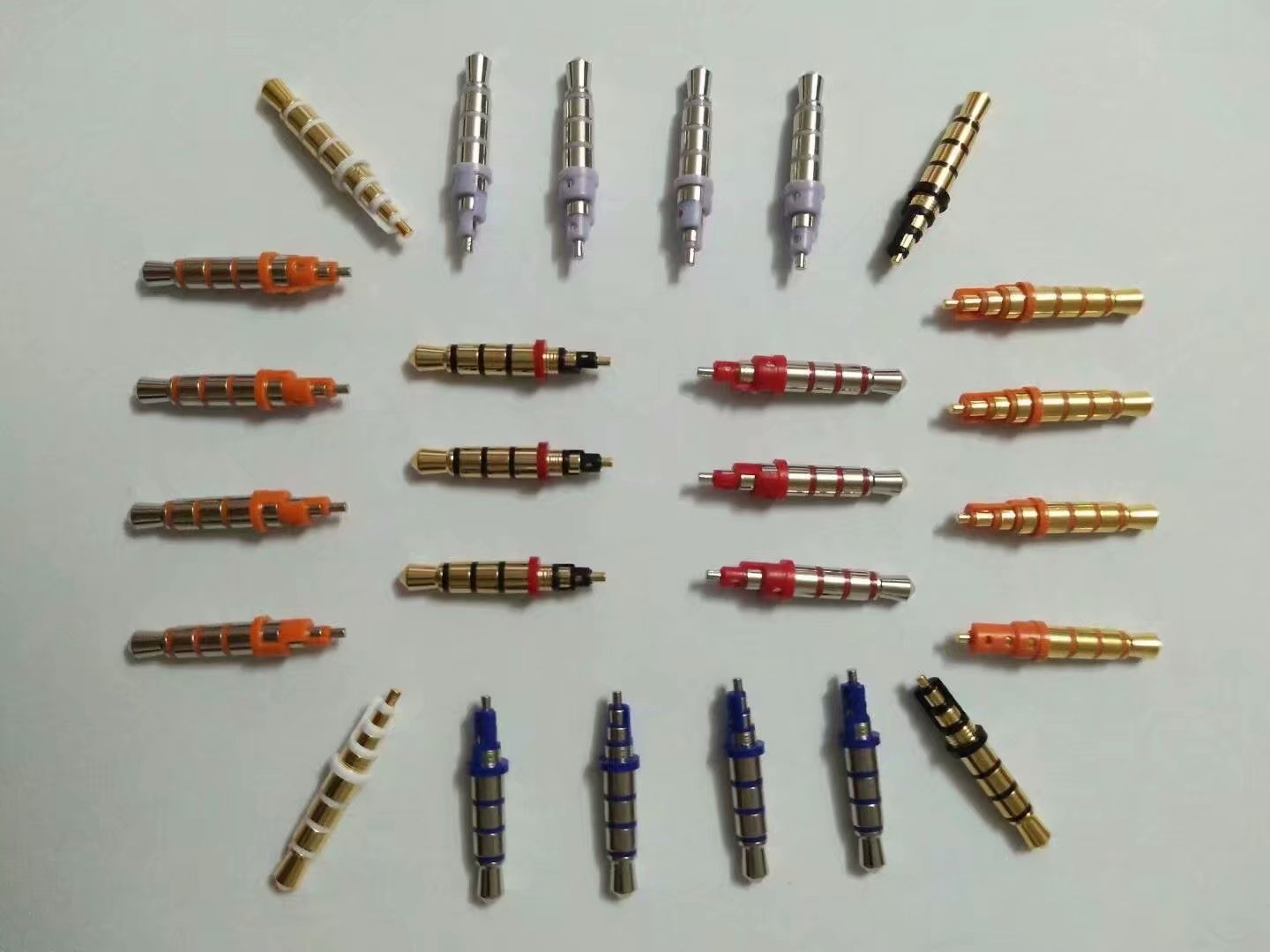 3.5四节4.5胶盘镀金耳机插头 3.5环保加州65低铅耳机插针