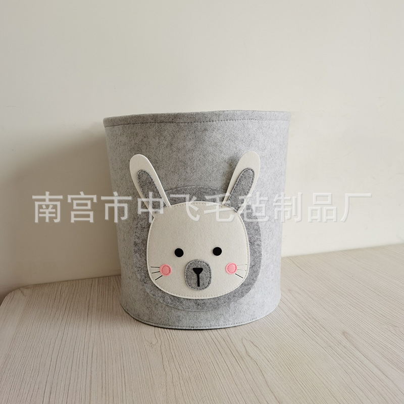 Al por mayor transfronterizo fieltro almacenar una variedad de estilos para soportar cestas de fieltro personalizadas lindas barriles de almacenamiento de animales