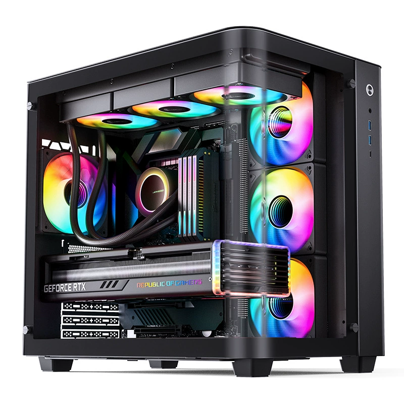 JONSBO TK-3 изогнутый корпус с видом на море ATX, двойной 360 мм радиатор / совместим с ATX блоком питания