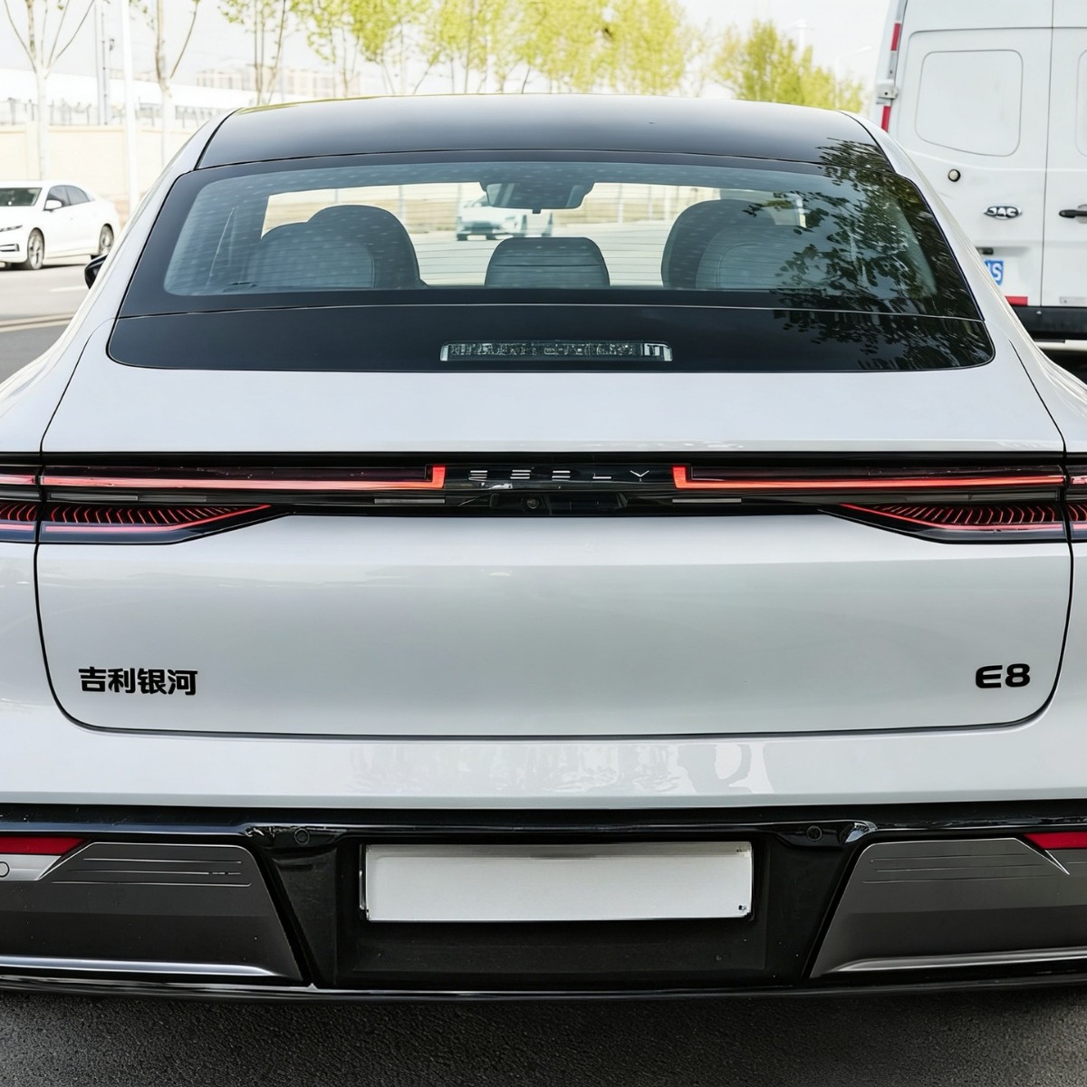 Suitable for Geely Galaxy E8 car rear emblem sticker, personalized blackened modification, Black Warrior, non-destructive coverage, non-destructive installation