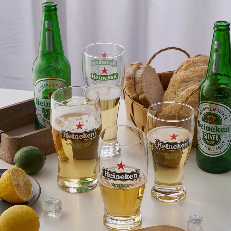 Специальная пивная чашка Heineken, коммерческая стеклянная винная чашка Heineken, Высококачественная чашка для тонкого пивоварения, чашка для разливного пива большой емкости