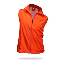 四季拉链双层义工红马甲开衫纯色直筒型舒适立领广告马甲可印LOGO