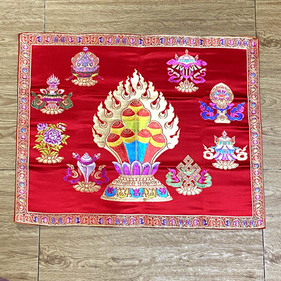 摩尼寶加八吉祥圖案法器墊桌布長67寬50厘米