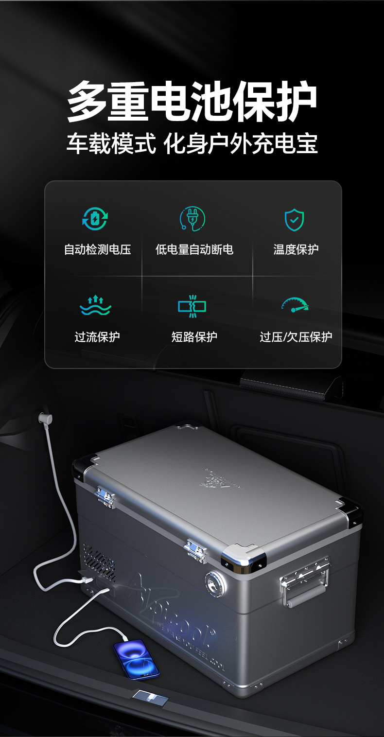 Ice Tiger's New Portable Car Refrigerator for Outdoor Camping, Suitable for Cars, Suvs, and Pickup Trucks, with Large Capacity for Refrigeration and Freezing