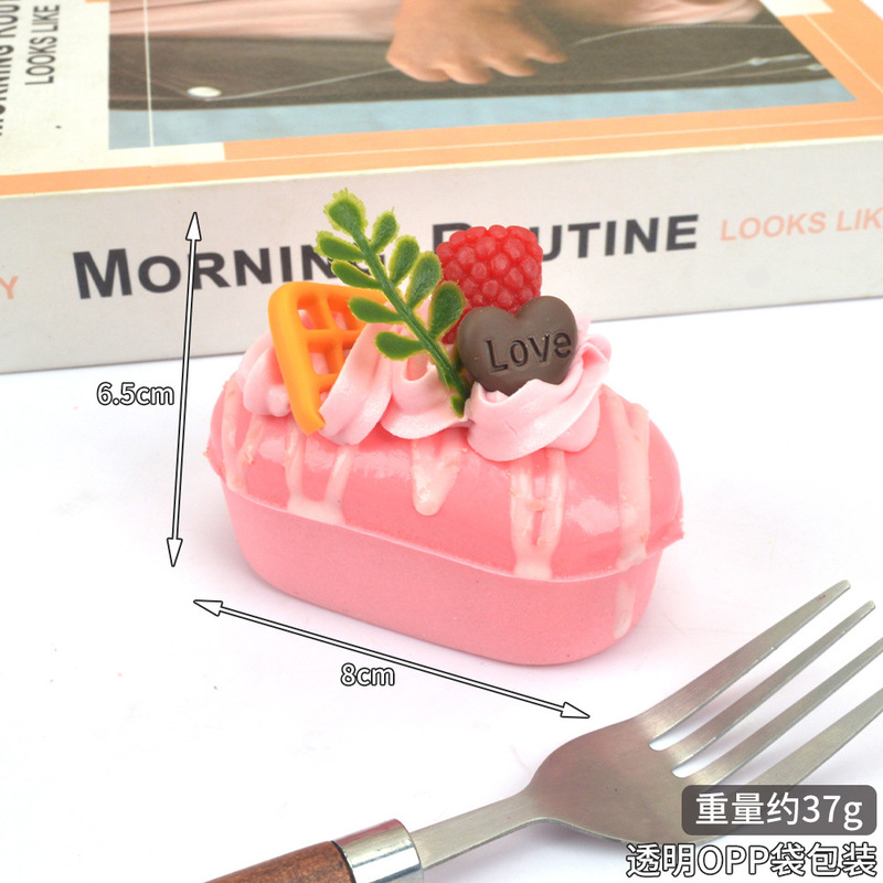 食品冷蔵庫マグネット PU クリームストロベリーケーキマグネット付きケーキルームデザートショップ装飾品冷蔵庫マグネット模擬食品|undefined