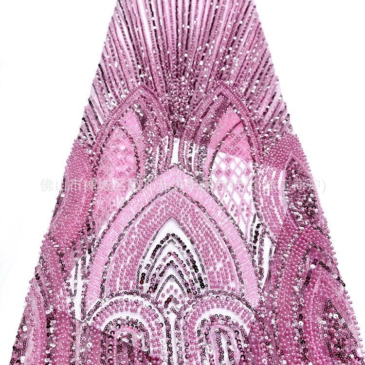 Nuevo arcuado diamante pesado tela de perlas de clavos foto de boda alta figura delgada tela de vestido de coda de pez