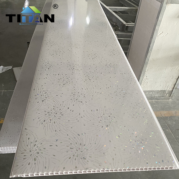 PVC tira larga de plástico fuelle de techo de plástico techo de goma cocido techo sala de estar dormitorio baño material de decoración 30cm