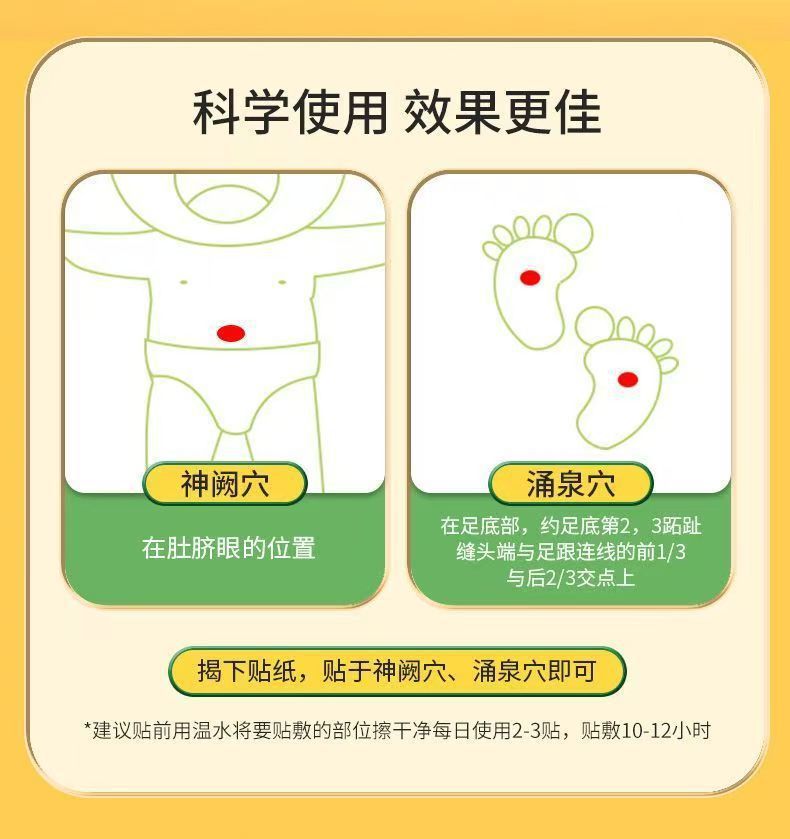 Children's Digestive Support Navel Patch with Ji Nei Jin for Tummy Comfort 6 Patches per Box specifications