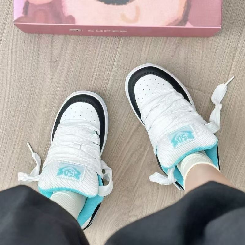 Original negro rosa pequeño flash gran lengua zapatos de pan mujeres estilo campus retro zapatos de deporte americano antideslizantes zapatos de moda deportiva