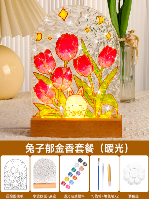 建国記念日手作りDIYガラス絵画ナイトライト手描き素材パッケージ愛国テーマイベント絵画クリエイティブギフト|undefined