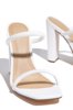 2022 Summer new cross -border large -size one word female high -heeled shoes European and American foreign trade large -size thick heels open toe color heels