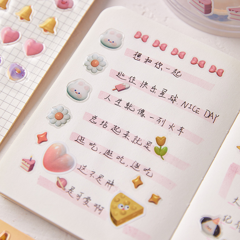 Pegatinas epoxi de dibujos animados engrosadas pegatinas de cuenta de mano diy pegatinas de marcado lindo material de cuenta de mano pegatinas decorativas 3 piezas