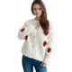2024 Cross-border Amazon Autumn and Winter Gouhua Embroidered Stereo Strawberry Twist Pearl Buckle Knitted Sweater Cardigan Jacket