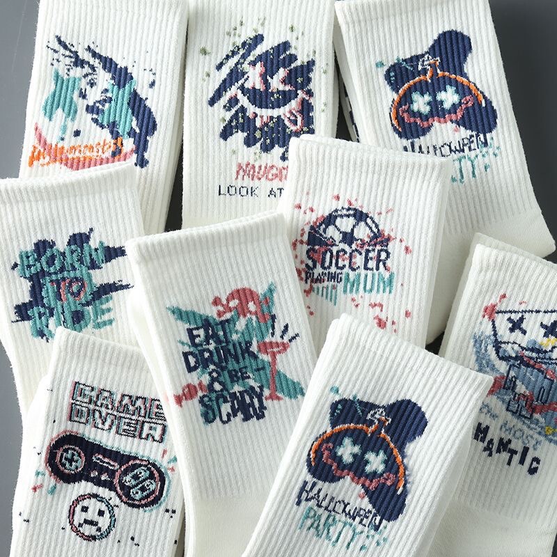 New Cyberpunk Socks European and American Hot Selling Men's Stockings Game Style Soft Warm New Style Stockings