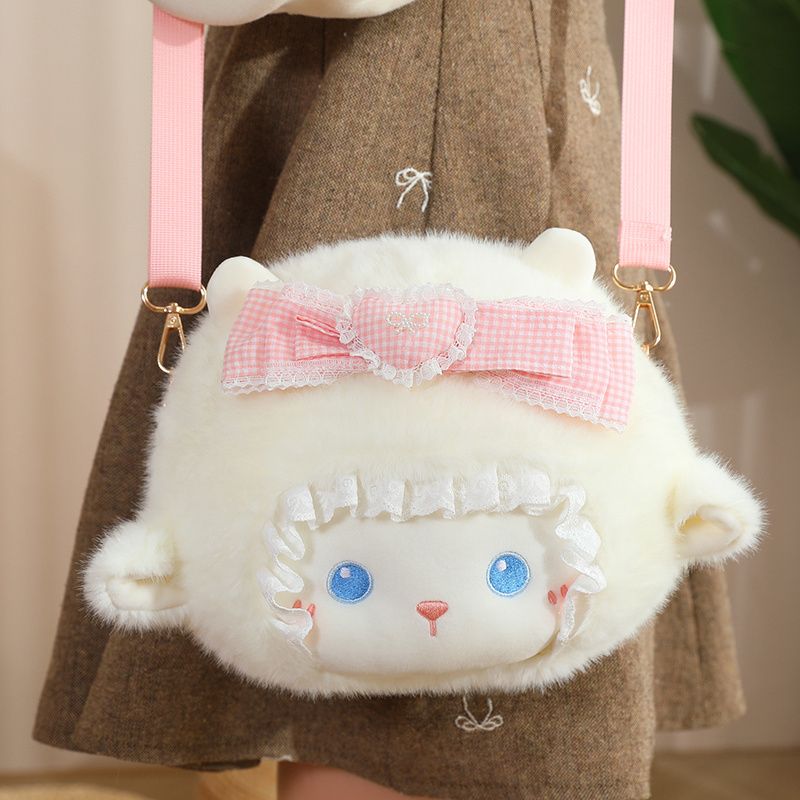 Mochila y Almohada de Oveja de Peluche de Franela para Niños image 12