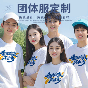 Customized Advertising T-Shirt Short-Sleeved Cultural Shirt Class Uniform Work Clothes DIY Quick-Drying Clothing Printing Picture Logo Digital Printing