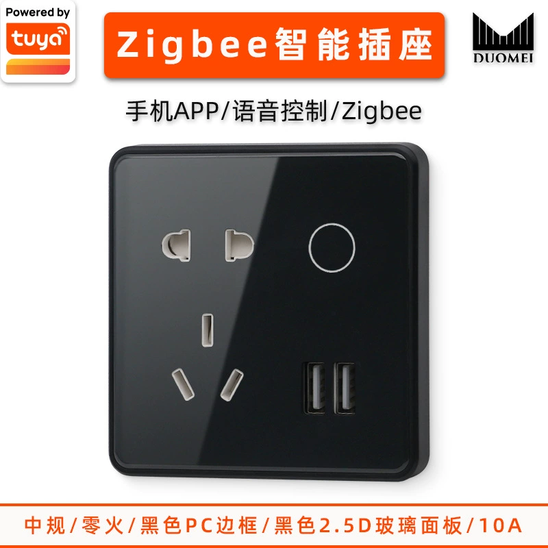 Graffiti smart socket wifi graffiti 10A five -hole band USB factory wholesale smart zigbee socket